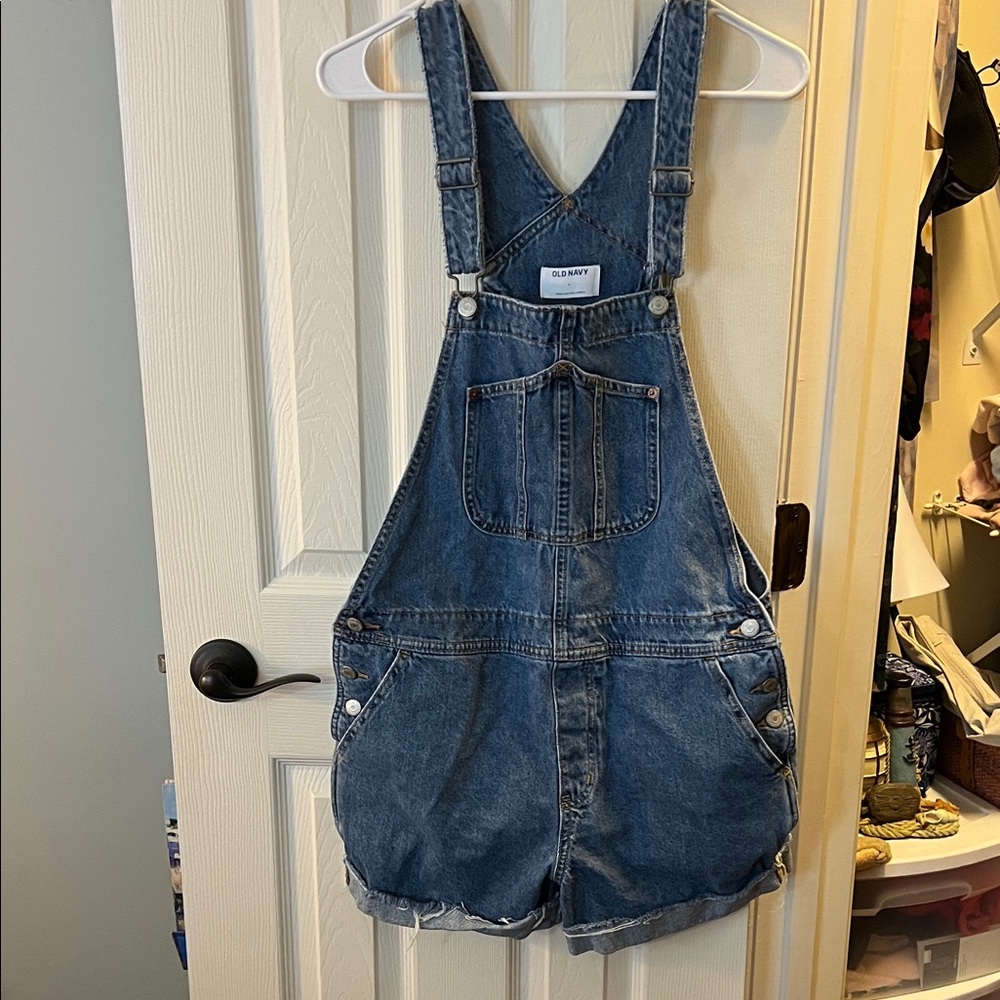 Old Navy Blue Denim Short Overalls